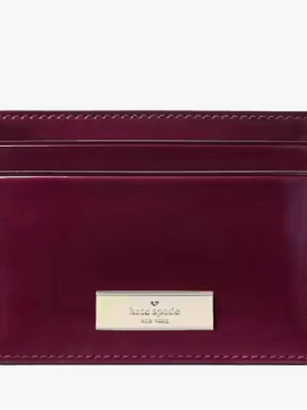 Kate Spade Kenzie Patent Wallet & Card Holder Gift Set Plum Metallic New
