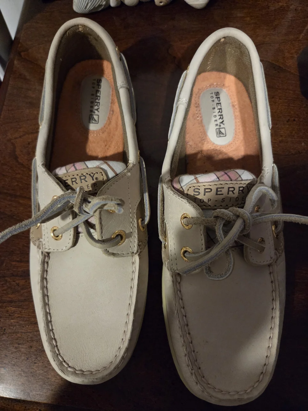 Sperry Women’s Cream Leather Boat Shoes Size 7