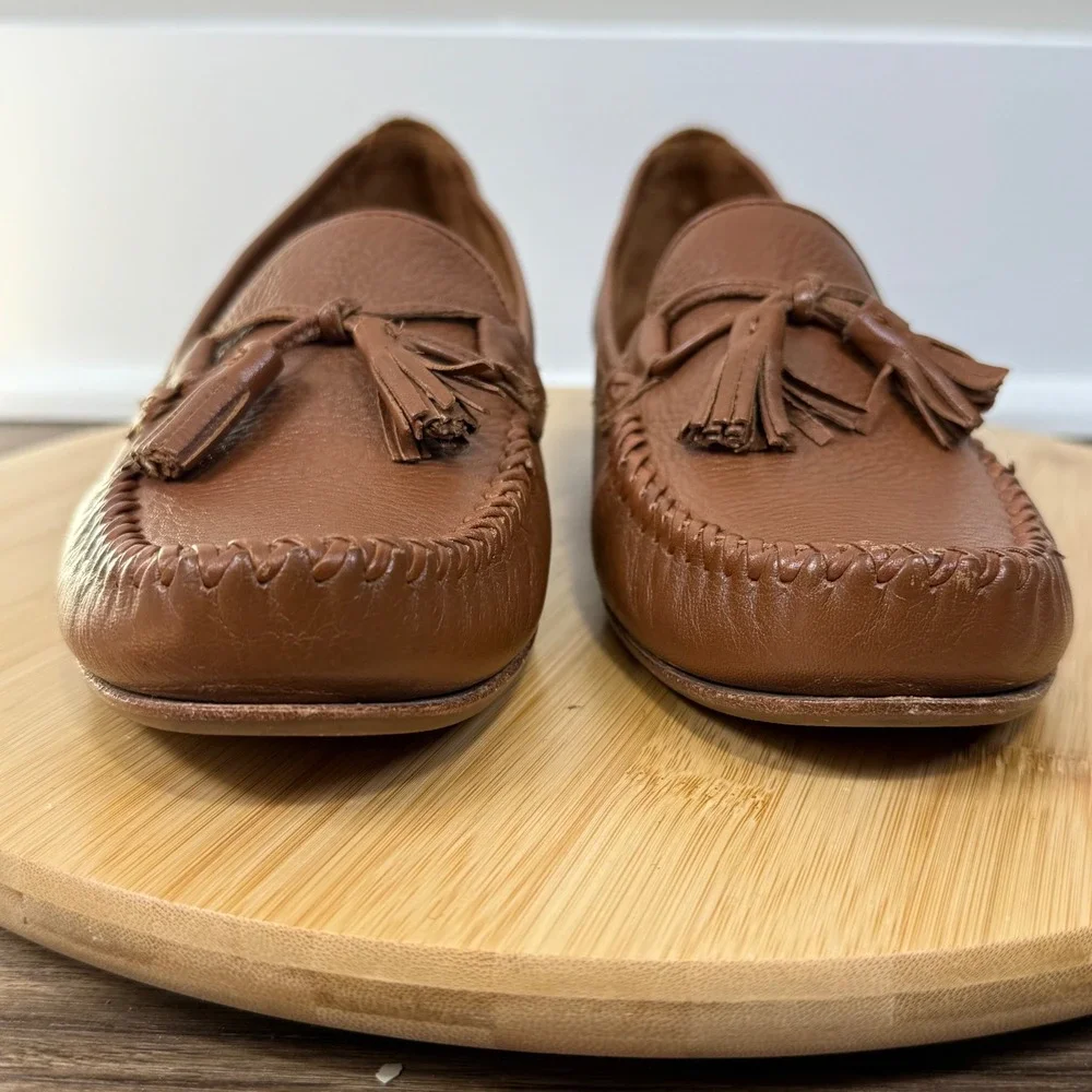 Good Cole Haan Loafers Womens 10 Brown Good Tassel Pebbled Leather Flats
