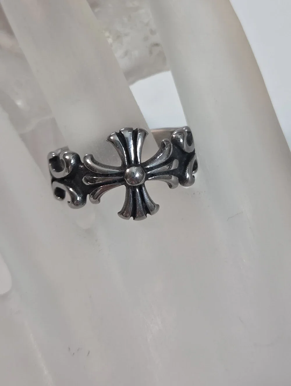 mens stainless steel cross ring sz 10 maltese celtic gothic masculine style