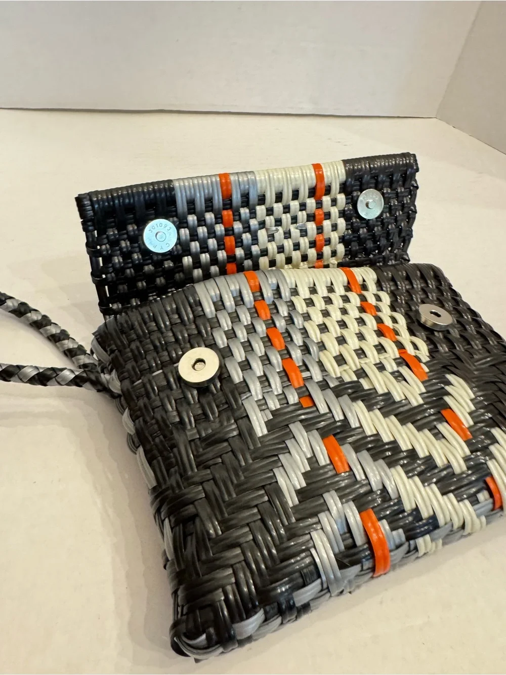 MARIA VICTORIA Handcrafted Artisan Made PVC Wristlet Clutch Bag Made in Mexico