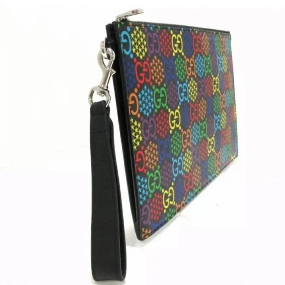Brand new box &dustbag GUCCI Supreme Monogram Psychedelic zip wristlet / clutch