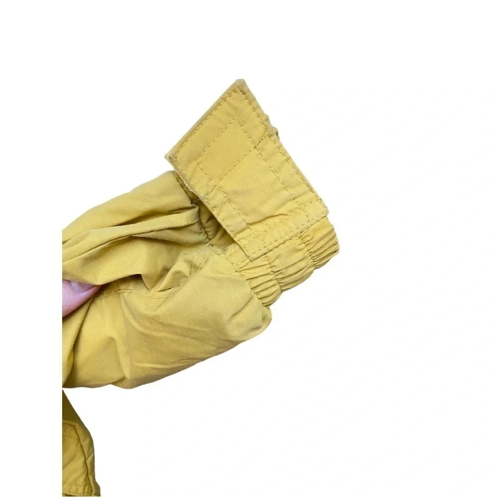 Vintage Eddie Bauer Yellow Raincoat with Blue Lined Collar