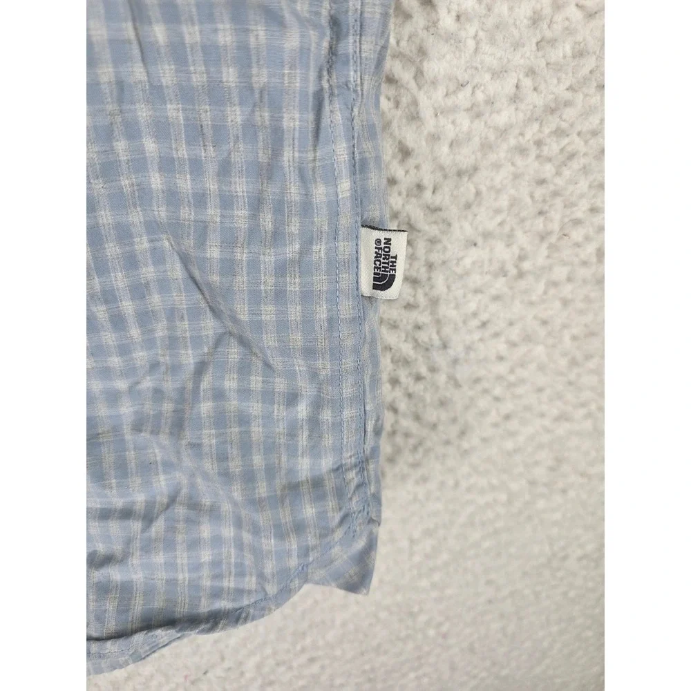 North Face Button Up Shirt Mens XL Blue Yellow Gingham Short Sleeves Bundle 2