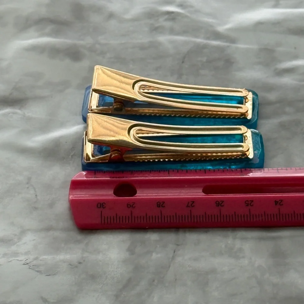 Blue Glitter Hair Clips