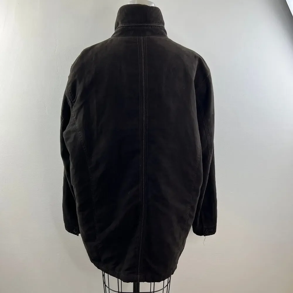 BUGATCHI Uomo Mens Brown Long Sleeve High Collar Lined Winter Jacket Coat Size L