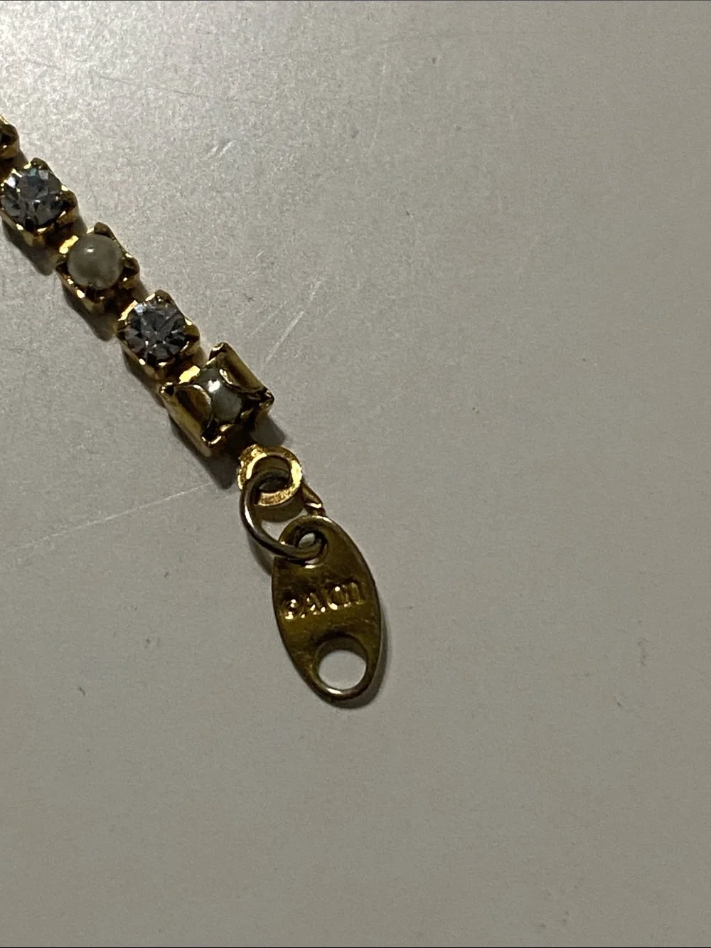Avon Gold Tennis Bracelet Pearl Style Delicate