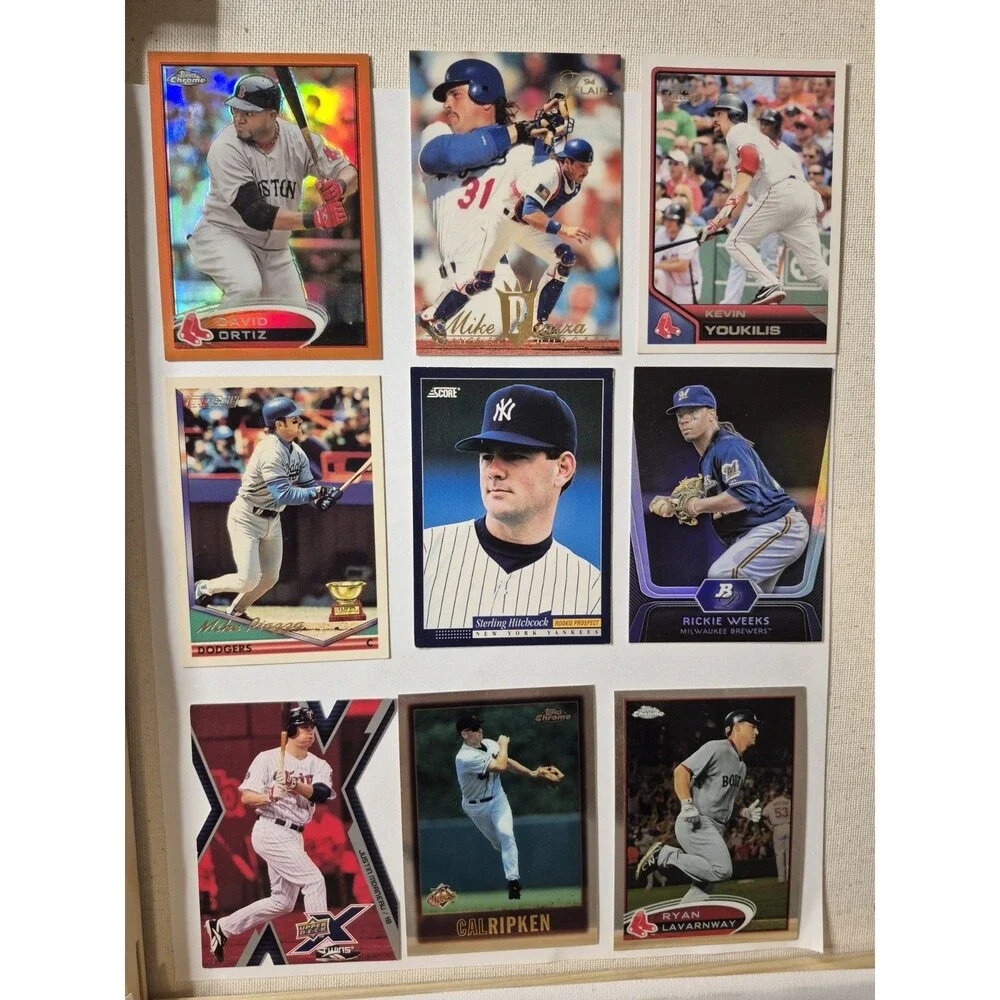 Baseball Card Lot David Ortiz Chrome Mike Piazza Cal Ripken Rickie Weeks Justin