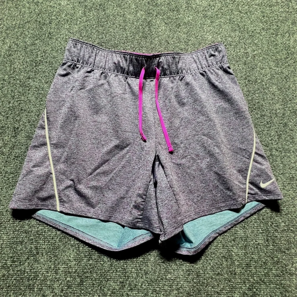Nike Pro Dri-FIT Womens XS Purple Heather Space Dye Athletic Training Shorts