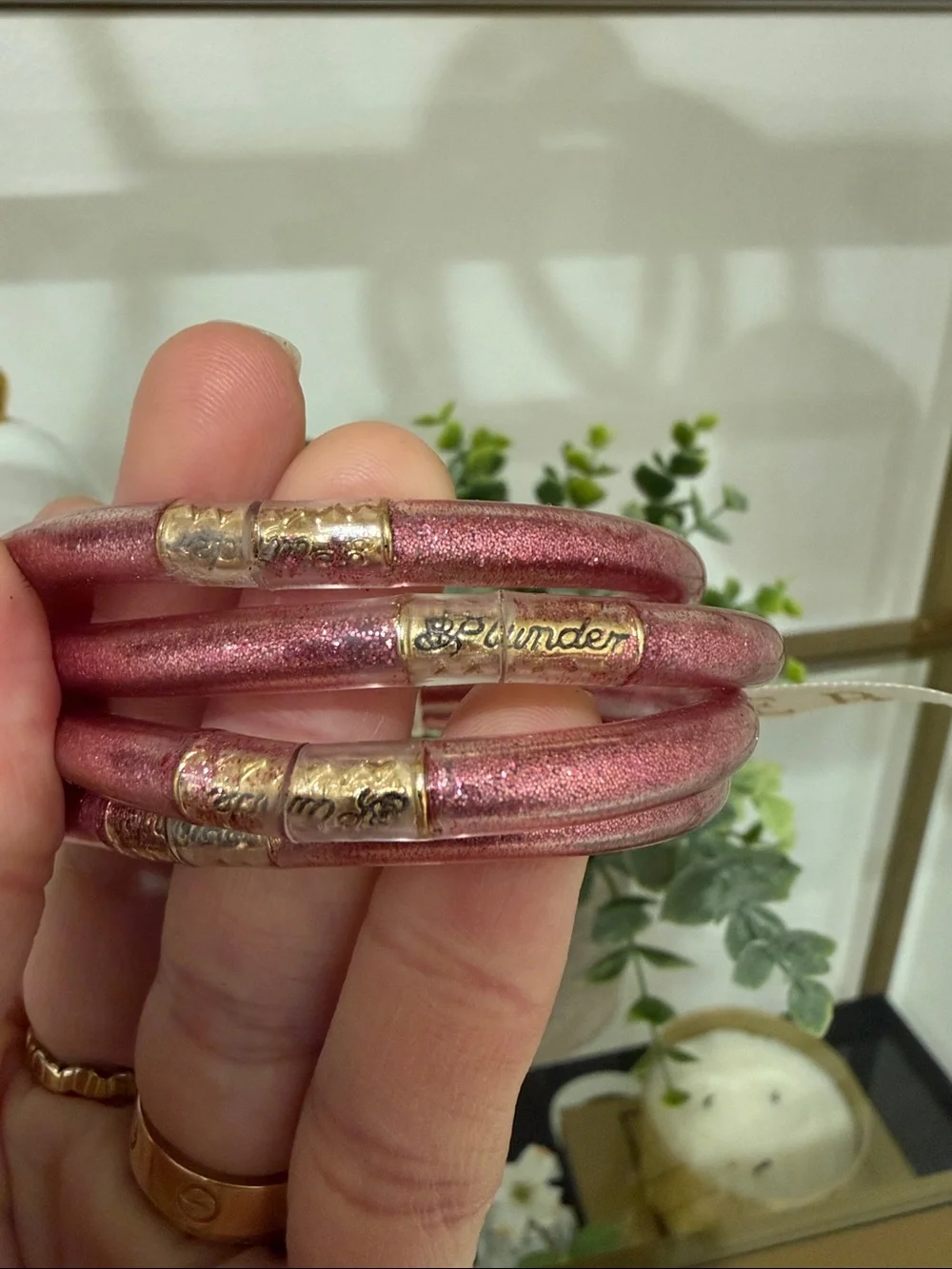 Plunder Pink Metallic Coil Stack Bracelet