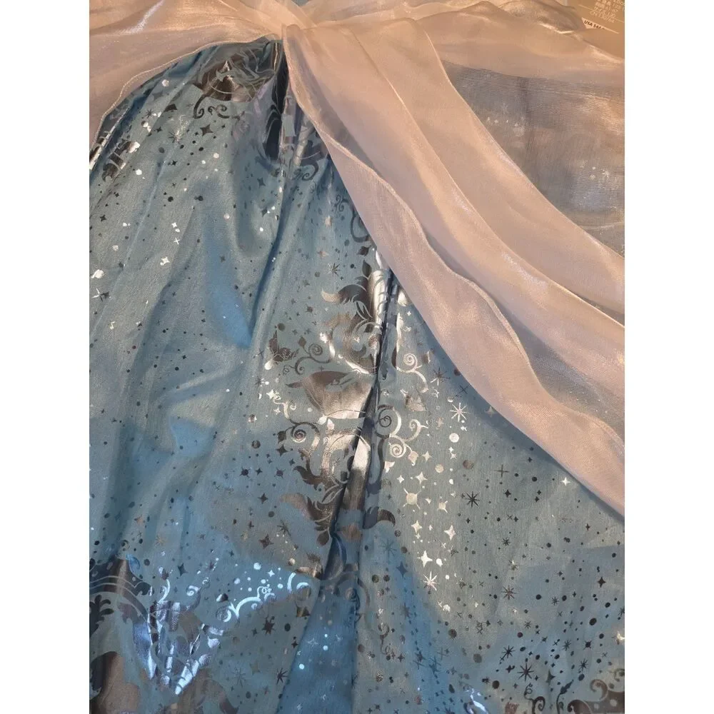NWT Disney Store Blue Cinderella Dress Size 7/8 Ball Gown Costume Long