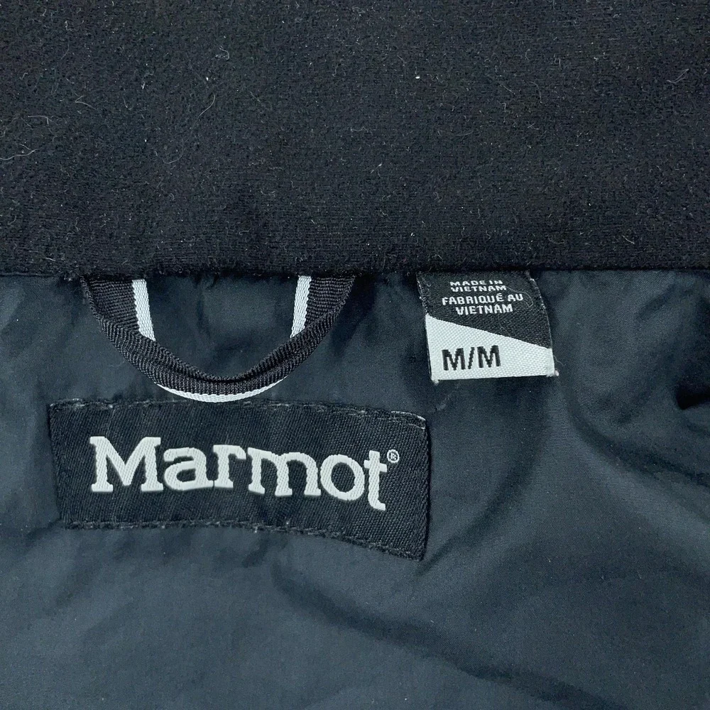 Marmot MemBrain Rain Shell Jacket Mens Medium Black Seam Taped Full Zip NO LINER