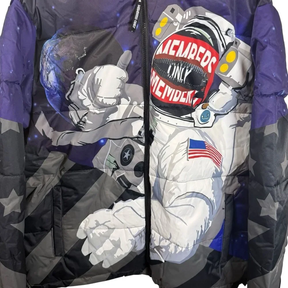 NWT Members Only Midnight Blue & Black Astronaut Puffer Jacket Size XL