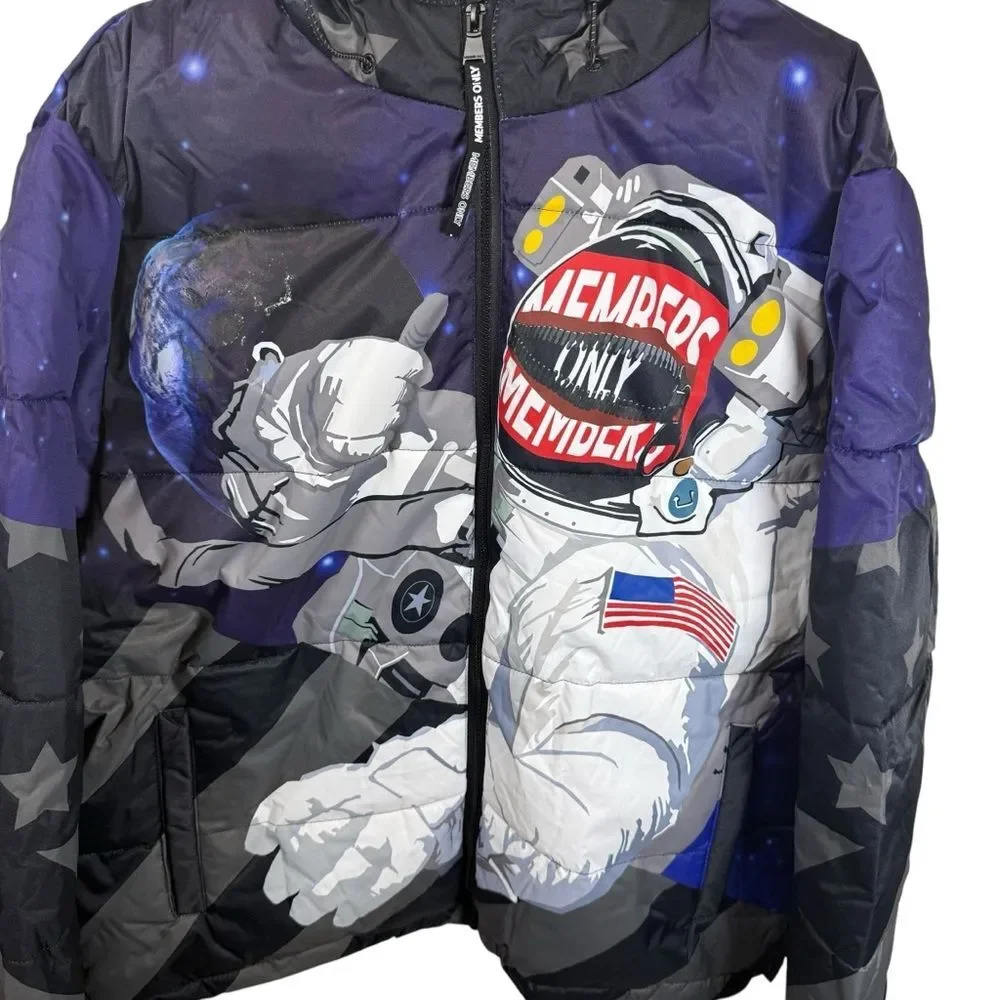 NWT Members Only Midnight Blue & Black Astronaut Puffer Jacket Size XL