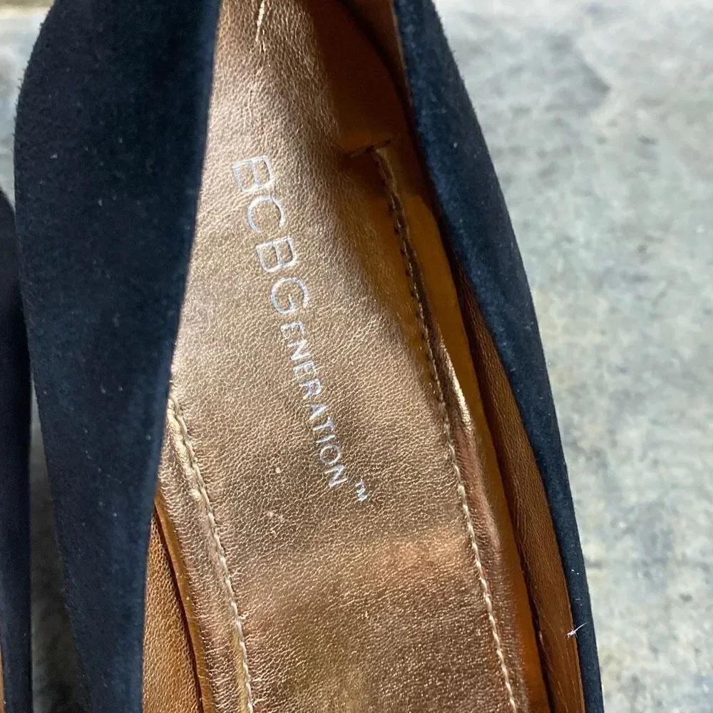 BCBG black suede