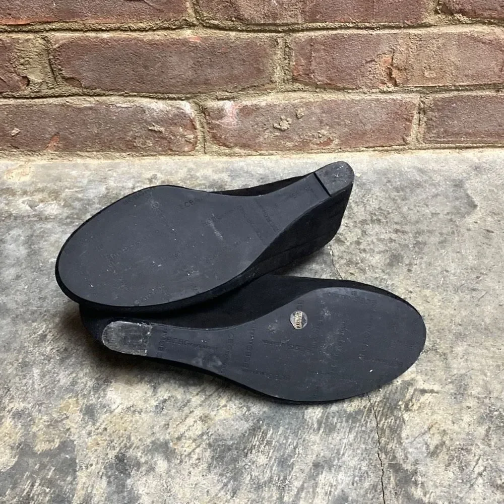 BCBG black suede