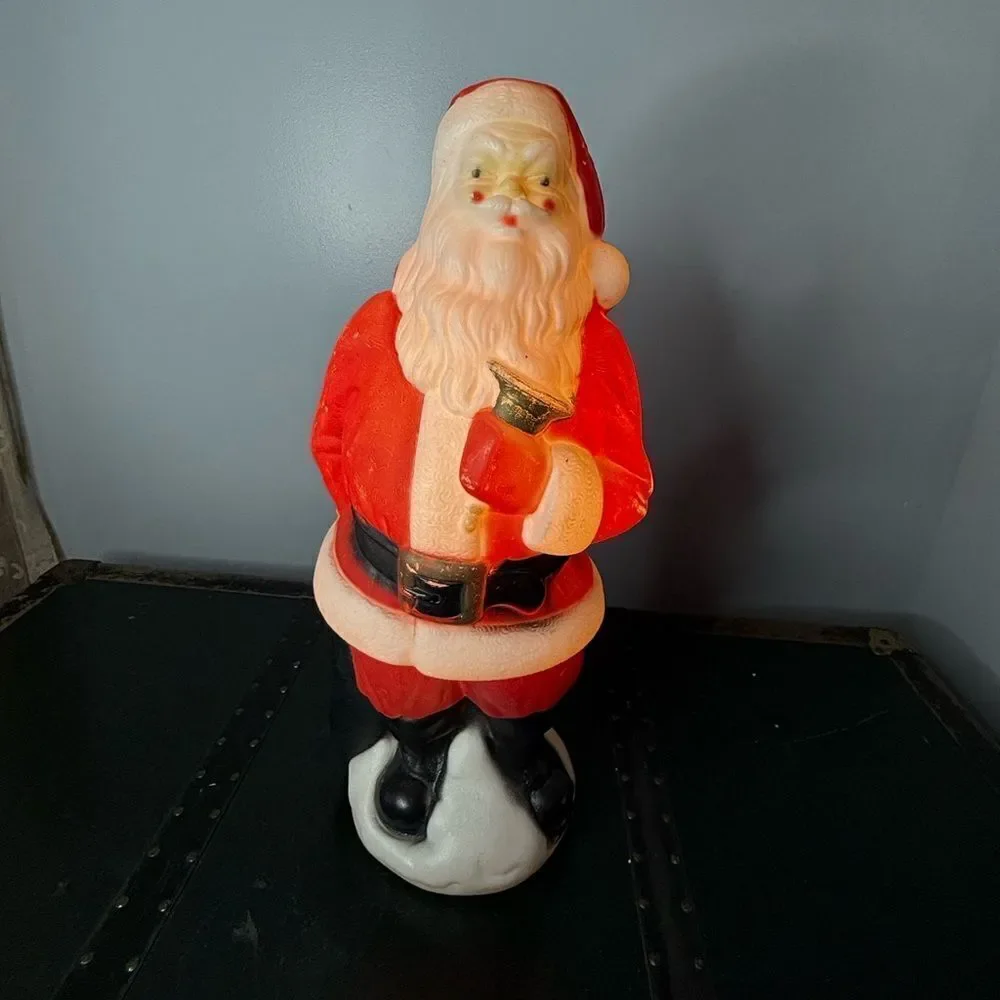 Vintage Empire 19” Plastic Blow Mold Santa Clause Lighted WORKS Christmas