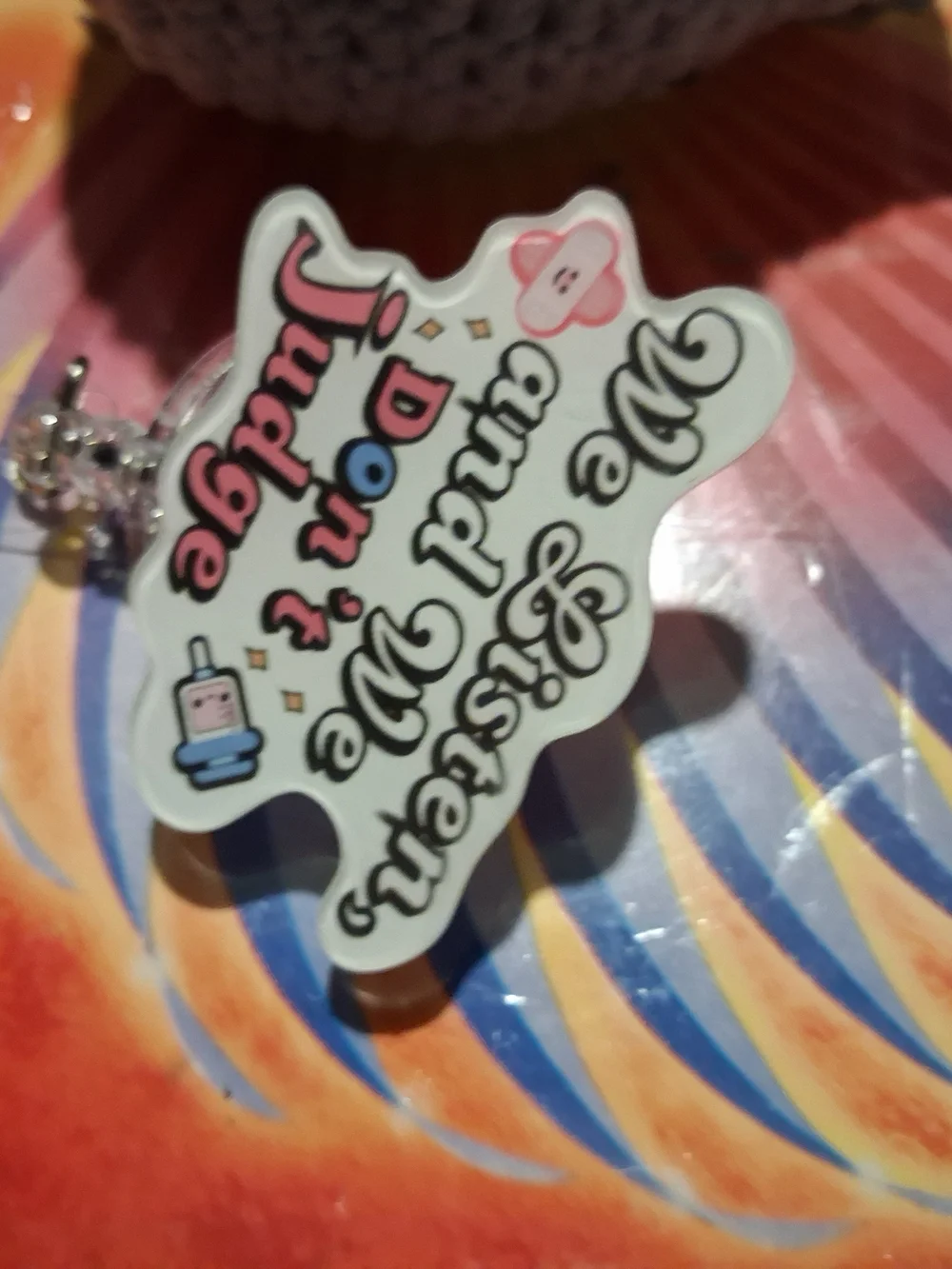Handmade Gray Crochet Pusheen Nurse Plush with Badge Reel