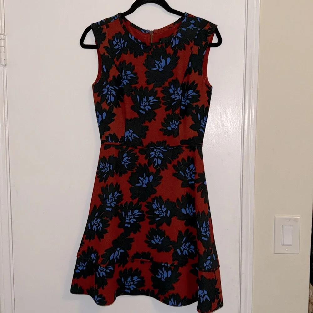 J.Crew Red and Blue Patterned Dress