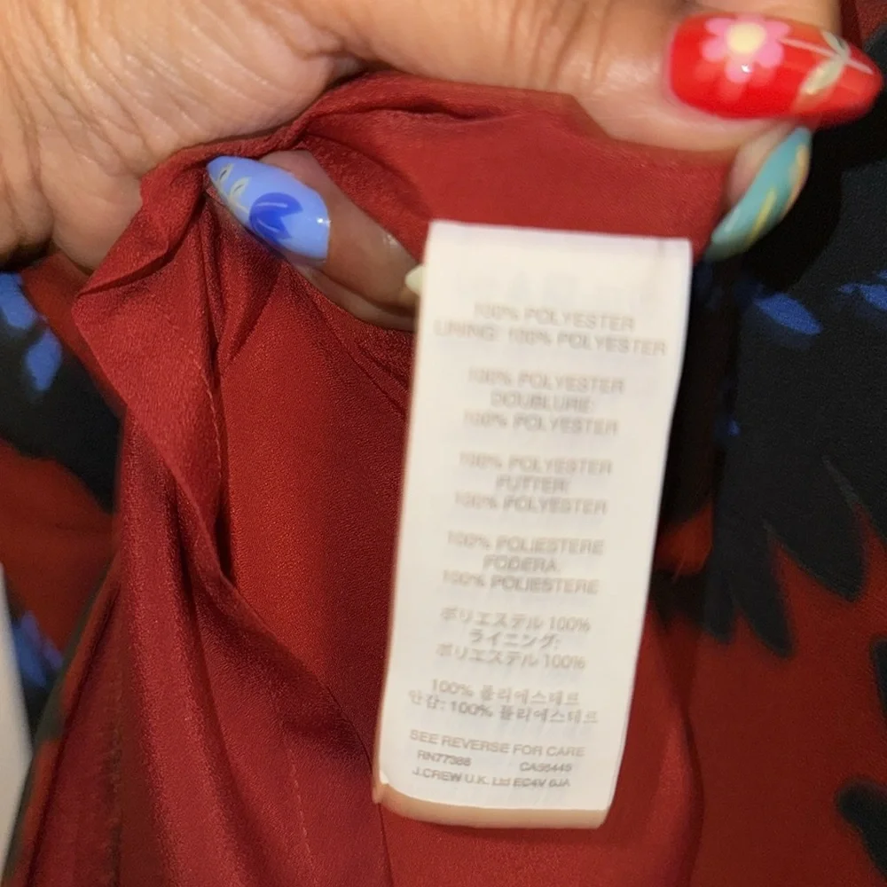J.Crew Red and Blue Patterned Dress