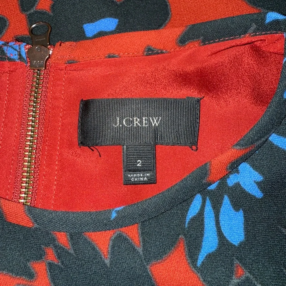 J.Crew Red and Blue Patterned Dress