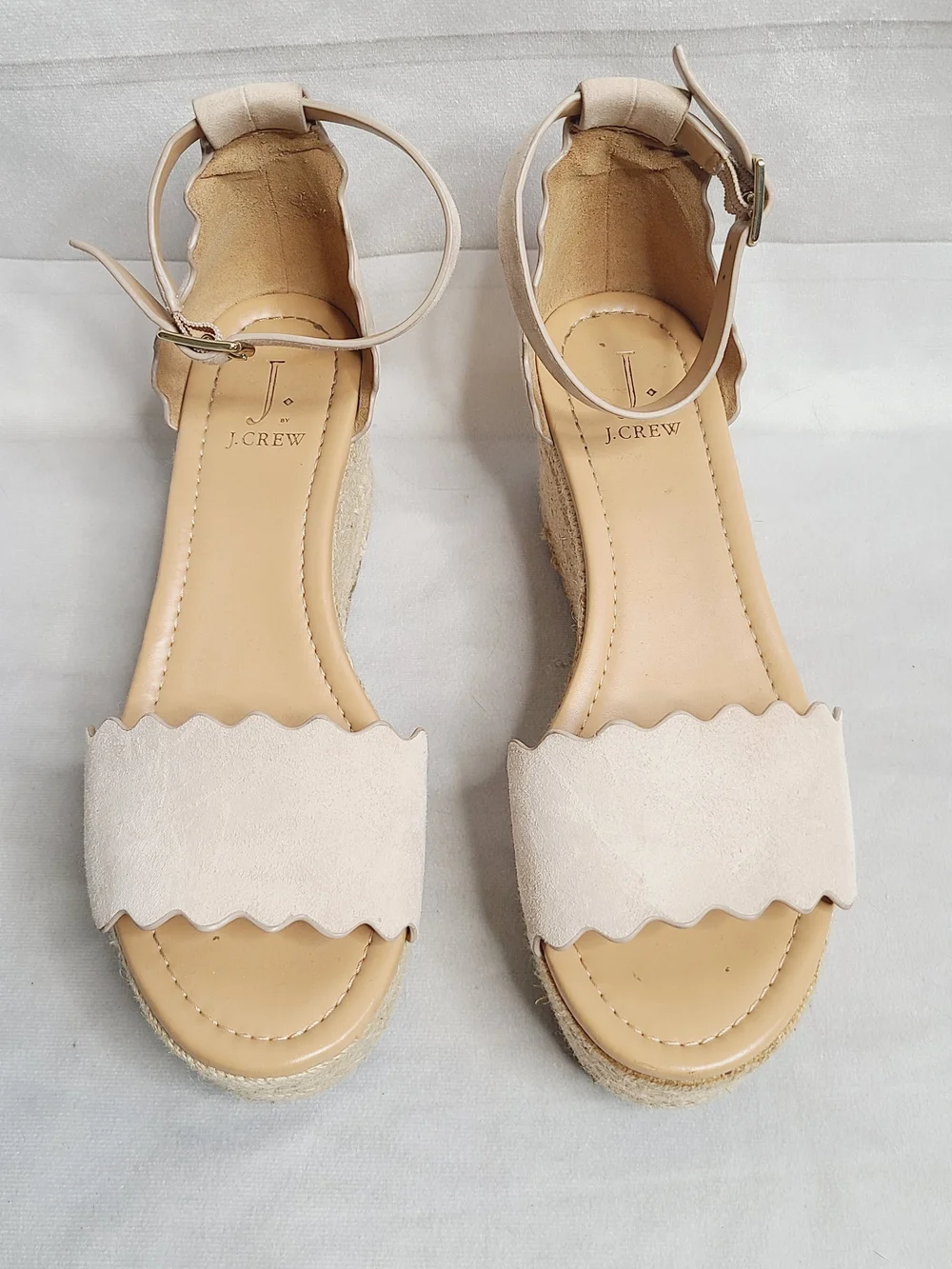 J. Crew scalloped suede
