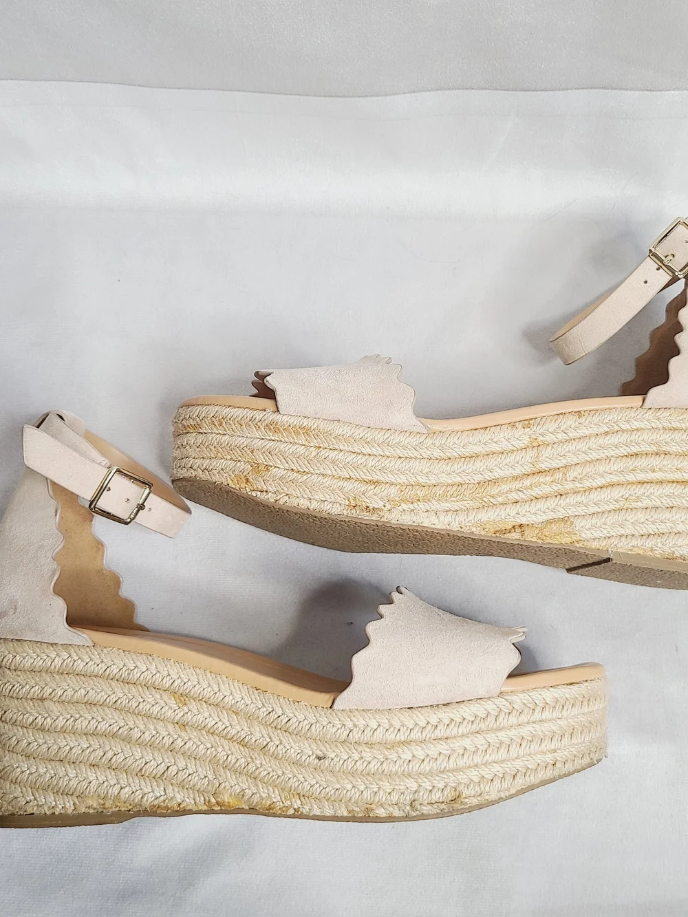 J. Crew scalloped suede