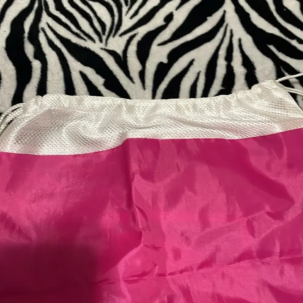 Build a bear workshop New York City BABW pink white mesh drawstring book bag