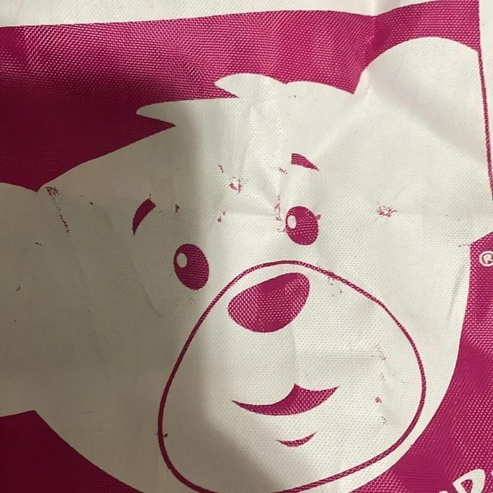 Build a bear workshop New York City BABW pink white mesh drawstring book bag
