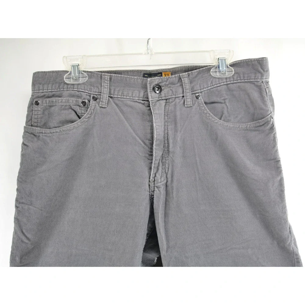 J. Crew 484 Slim Fit Corduroy Pants Mens 33 X 30 Gray 100% Cotton