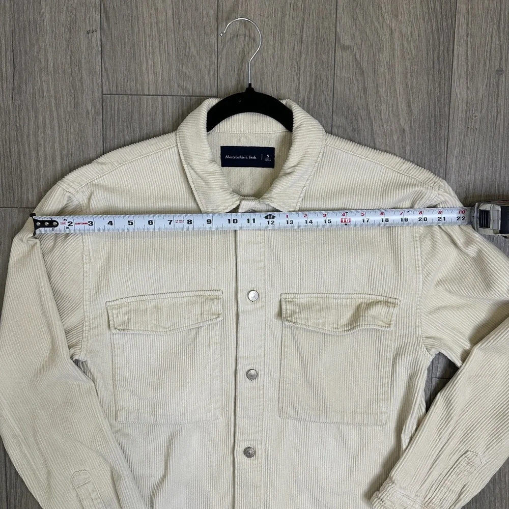 Abercrombie & Fitch Cream Corduroy Shacket Overshirt | Men’s Size S
