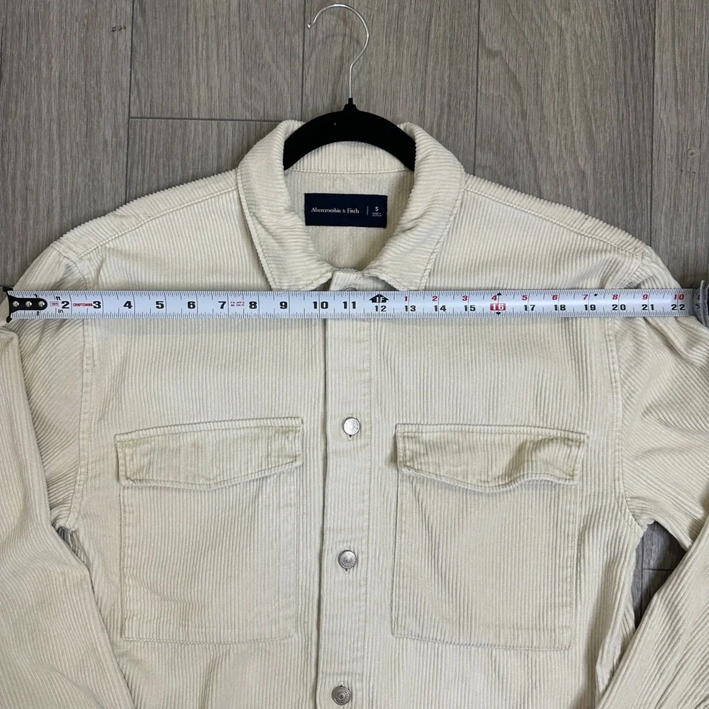 Abercrombie & Fitch Cream Corduroy Shacket Overshirt | Men’s Size S