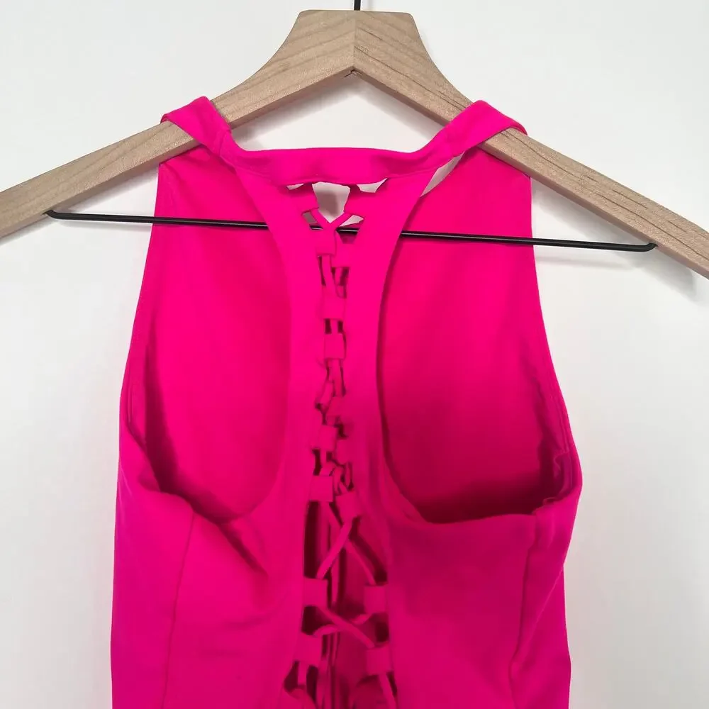 Alo Yoga Movement Bra Open Up Neon Pink Women’s Medium