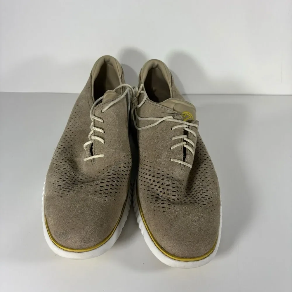 Cole Haan 2.Zerogrand Laser Wingtip Oxford Lined Warm Stucco Suede C35749 11.5M