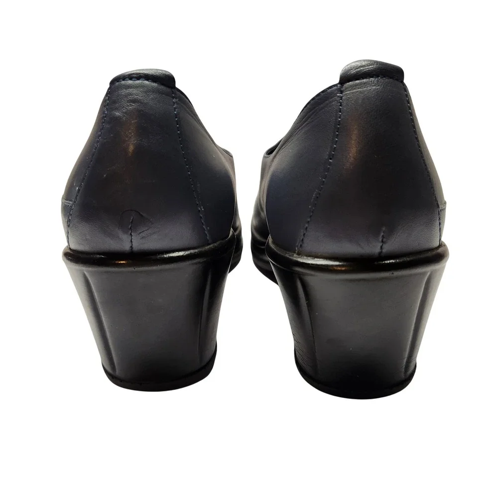 Dansko Womens Navy Blue Leather Wedge Loafers Comfort Shoes Size EU 40 US 9.5/10