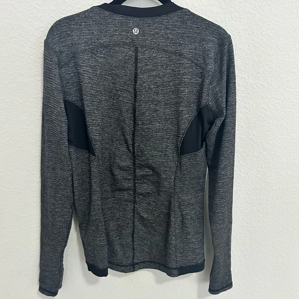 Lululemon Athletica Base Runner Long Sleeve Running Top Heathered Black Size 12