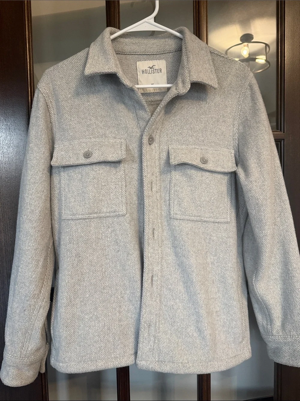Men’s XS Hollister Light Gray Button Down Shirt