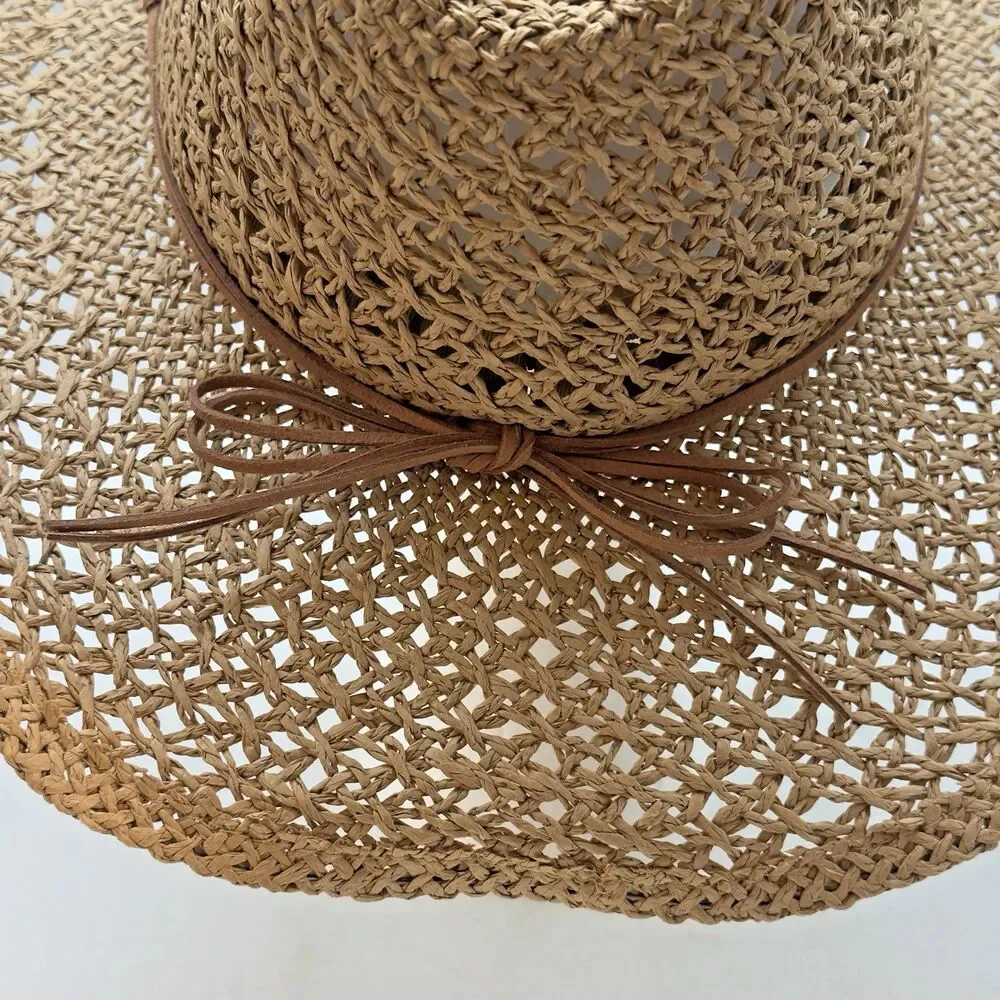 San Diego Hat Company Straw Cowboy Hat Turquoise Conchos Hat Band Wide Brim OSFM