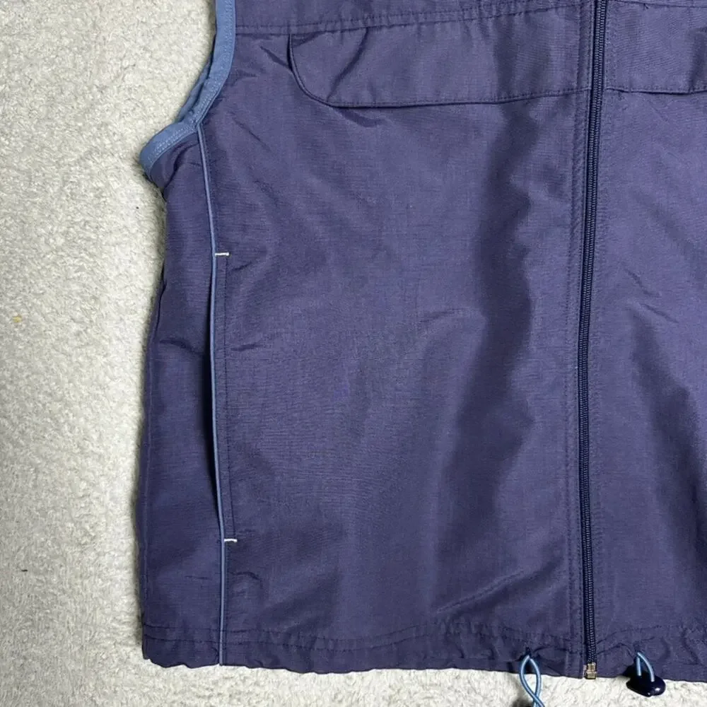 Wilson Men's Large Blue Vest Full Zip Hooded Tennis Golf Outdoor Activewear EUC