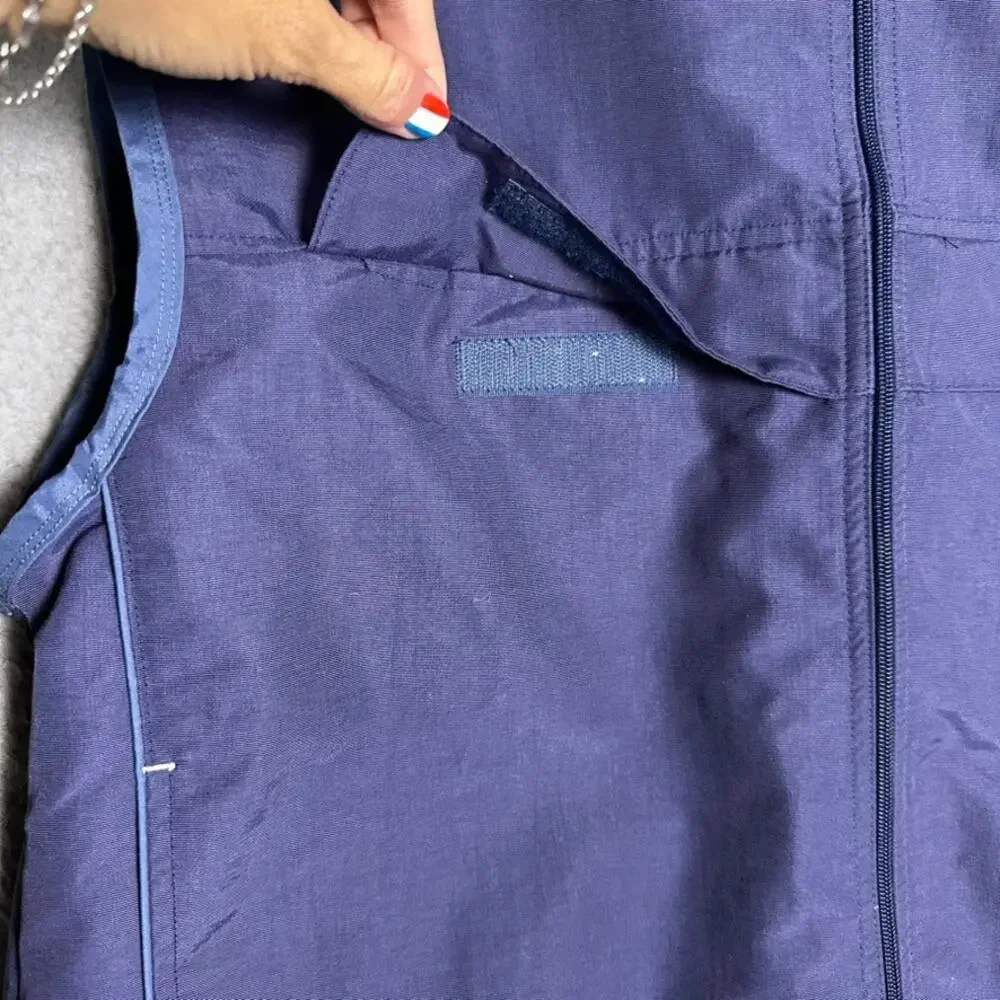 Wilson Men's Large Blue Vest Full Zip Hooded Tennis Golf Outdoor Activewear EUC