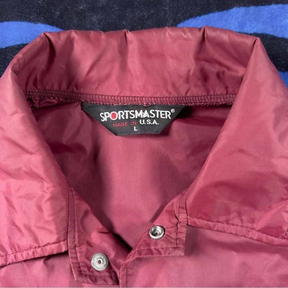 Vintage 80s Men's Maroon L Windbreaker Jacket by SPORTSMASTER