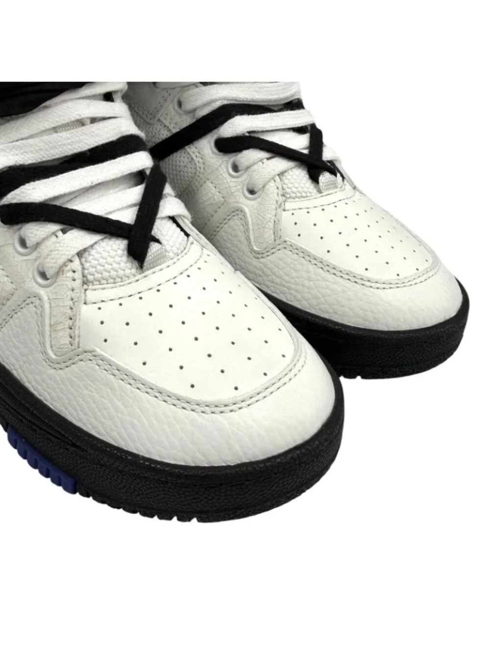 Saint Laurent Smith Logo Embroidered Lace Up Leather High Cut Sneakers White