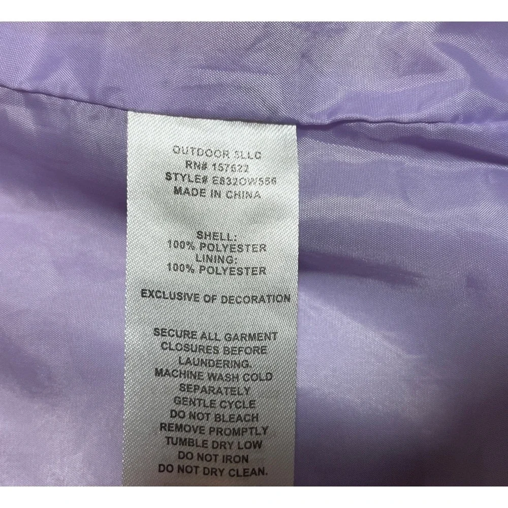 Eddie Bauer Kids Windbreaker Jacket Lavender Long Sleeve Girls Large 14-16