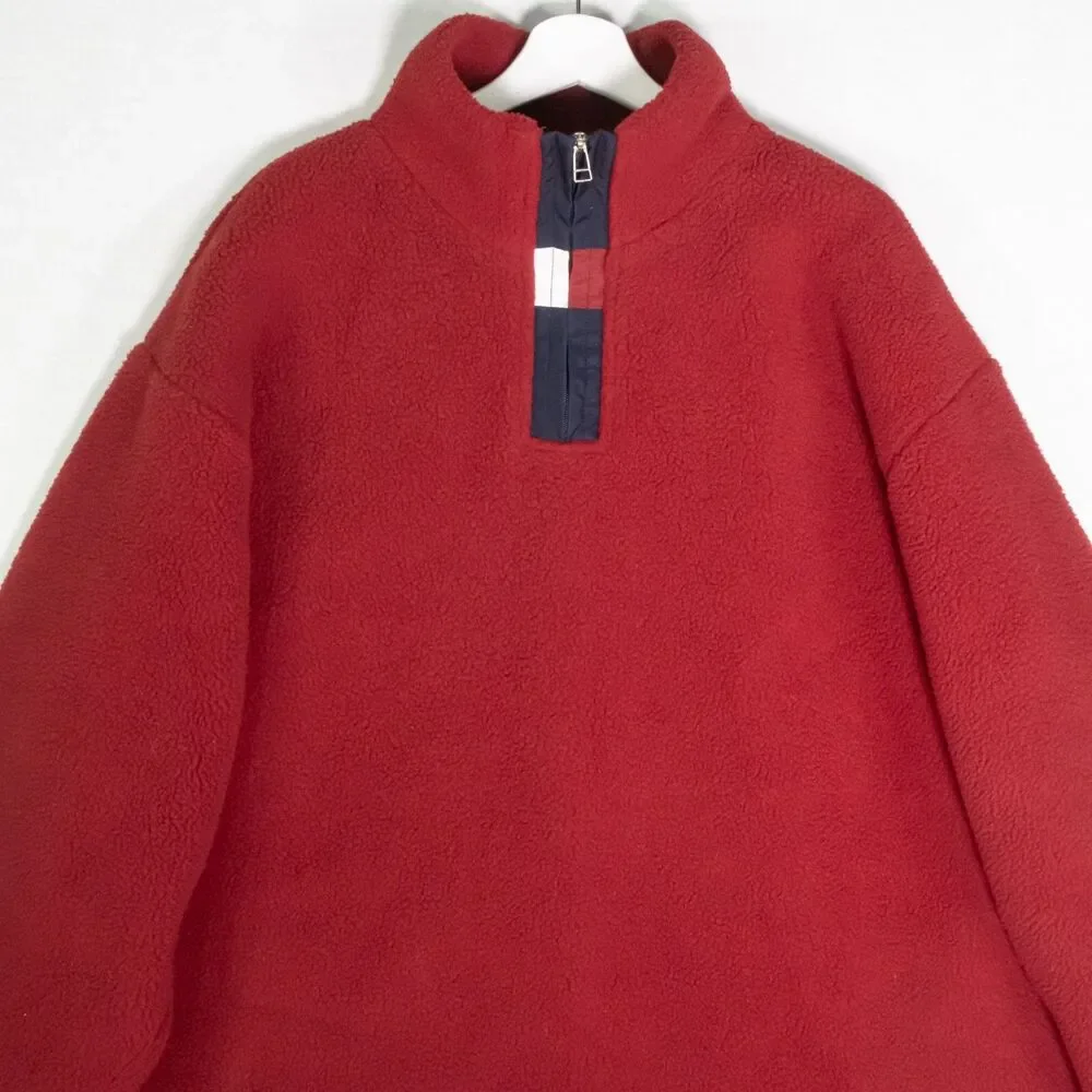 Vintage 90's Tommy Jeans Hilfiger USA Fleece Pullover Hip Hop Size XL