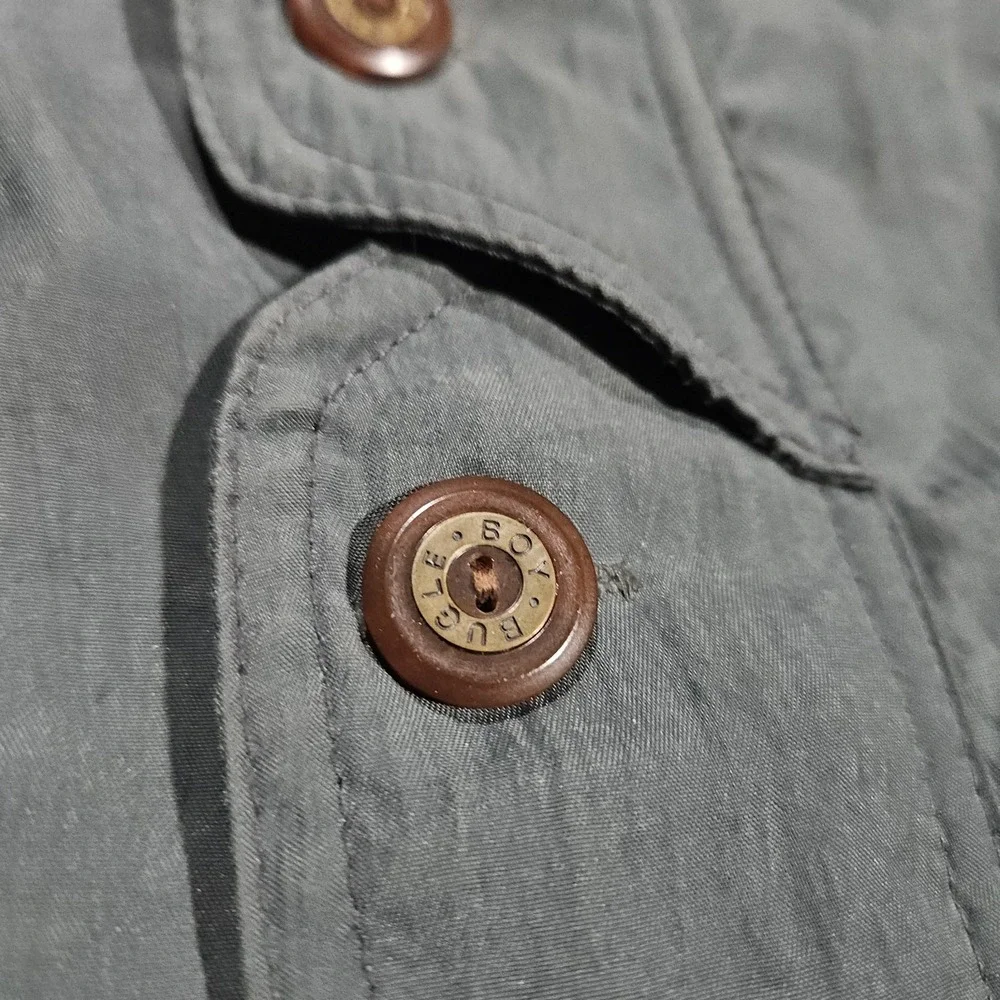 Vintage Bugle Boy Aviator Bomber Jacket Adult L Green 90s Airborne Wings Crest