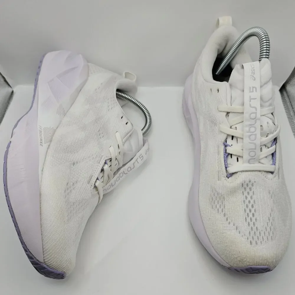 Asics Novablast 5 White Lilac Hint Womens 7.5 UK 5.5 Running Shoes Sneakers