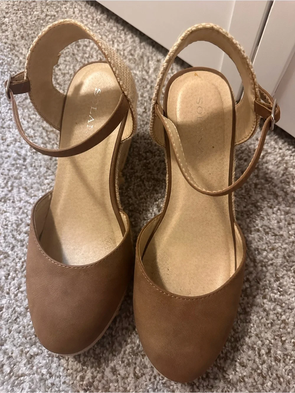 Women’s Ankle-Strap Wedges in Brown