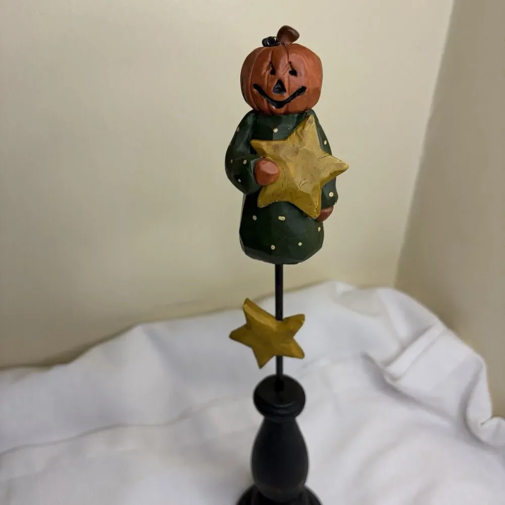 Blossom Bucket Halloween Pumpkin Man Moon Pedestal By Suzy Skoglund 13