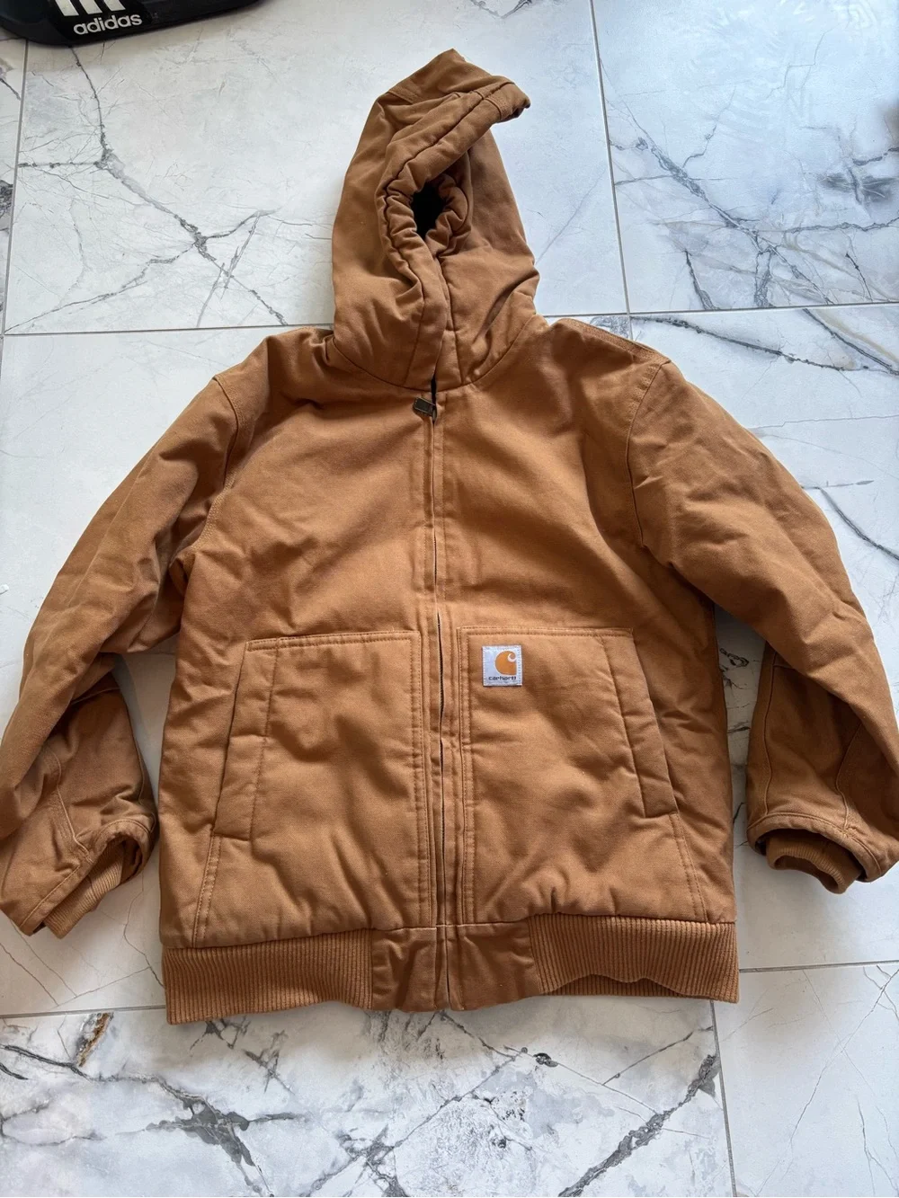Carhartt Kids Caramel Brown Hooded Puffer Jacket