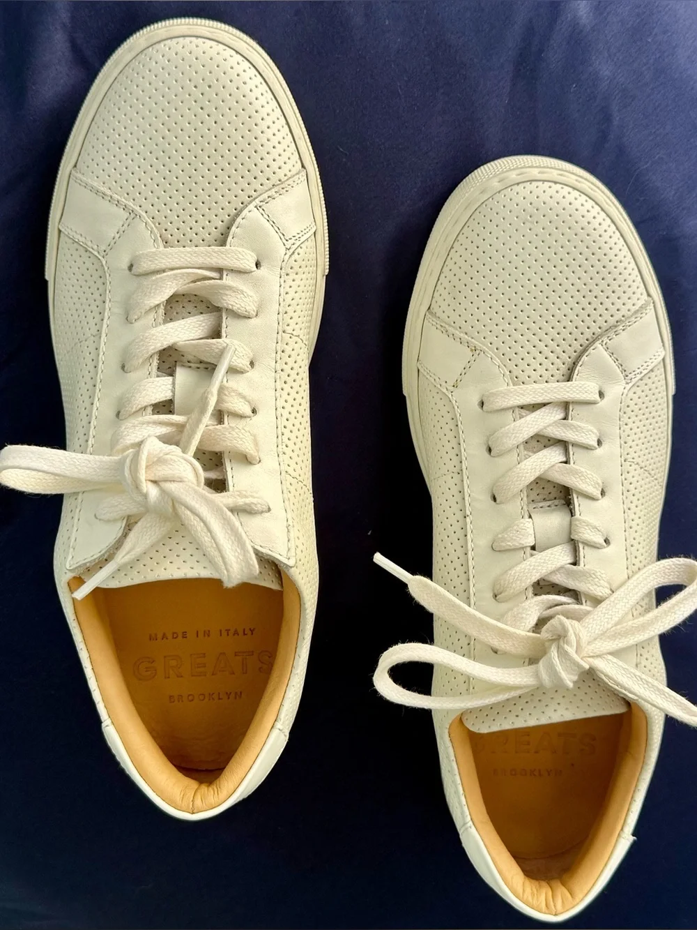 GREATS Royale Perforated White Leather Sneakers Made in Italy Men’s US 8.5 $185